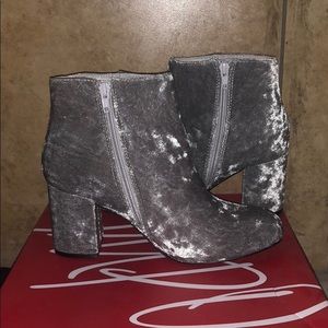 Chic Grey Velvet Booties (BRAND NEW NEVER WORN)